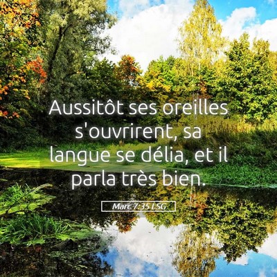 Picture 05 - Marc 7:35 LSG - Aussitôt ses oreilles s'ouvrirent, sa langue se - Bible Verse Picture