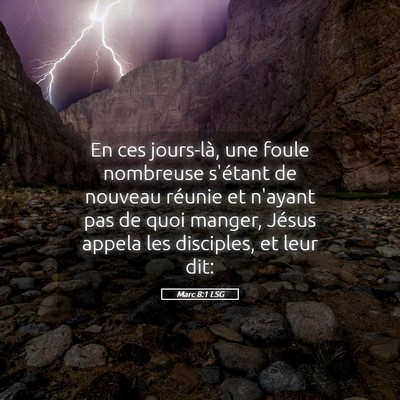 Picture 05 - Marc 8:1 LSG - En ces jours-là, une foule nombreuse s'étant de - Bible Verse Picture
