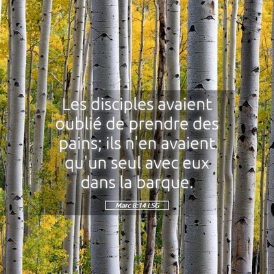 Picture 05 - Marc 8:14 LSG - Les disciples avaient oublié de prendre des - Bible Verse Picture
