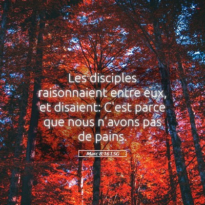 Picture 05 - Marc 8:16 LSG - Les disciples raisonnaient entre eux, et - Bible Verse Picture