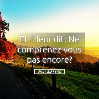 Picture 05 - Marc 8:21 LSG - Et il leur dit: Ne comprenez-vous pas - Bible Verse Picture