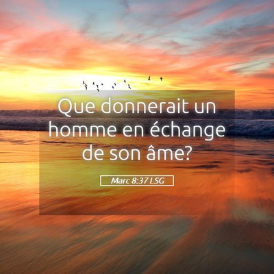 Picture 05 - Marc 8:37 LSG - Que donnerait un homme en échange de son - Bible Verse Picture