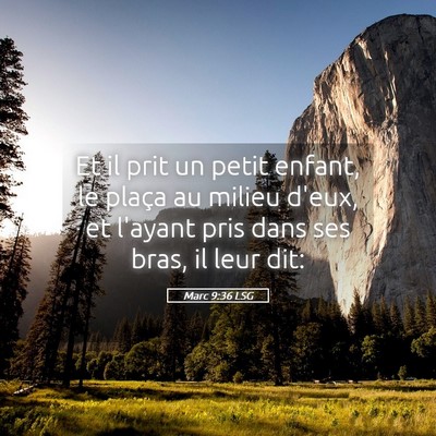 Picture 05 - Marc 9:36 LSG - Et il prit un petit enfant, le plaça au milieu - Bible Verse Picture