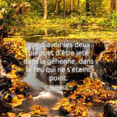 Picture 05 - Marc 9:46 LSG - que d'avoir les deux pieds et d'être jeté dans - Bible Verse Picture