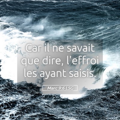 Picture 05 - Marc 9:6 LSG - Car il ne savait que dire, l'effroi les ayant - Bible Verse Picture