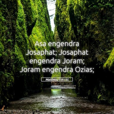 Picture 05 - Matthieu 1:8 LSG - Asa engendra Josaphat; Josaphat engendra Joram; - Bible Verse Picture