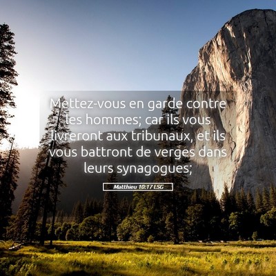 Picture 05 - Matthieu 10:17 LSG - Mettez-vous en garde contre les hommes; car ils - Bible Verse Picture