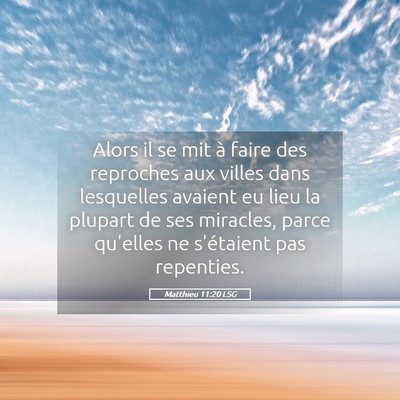 Picture 05 - Matthieu 11:20 LSG - Alors il se mit à faire des reproches aux villes - Bible Verse Picture