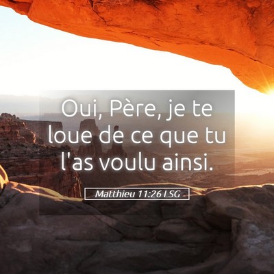 Picture 05 - Matthieu 11:26 LSG - Oui, Père, je te loue de ce que tu l'as voulu - Bible Verse Picture