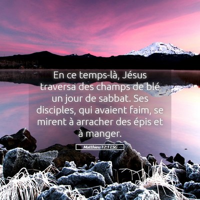 Picture 05 - Matthieu 12:1 LSG - En ce temps-là, Jésus traversa des champs de - Bible Verse Picture