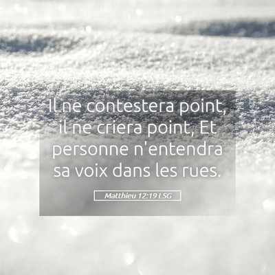 Picture 05 - Matthieu 12:19 LSG - Il ne contestera point, il ne criera point, Et - Bible Verse Picture