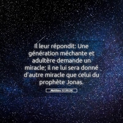 Picture 05 - Matthieu 12:39 LSG - Il leur répondit: Une génération méchante et - Bible Verse Picture