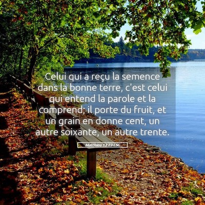 Picture 05 - Matthieu 13:23 LSG - Celui qui a reçu la semence dans la bonne terre, - Bible Verse Picture