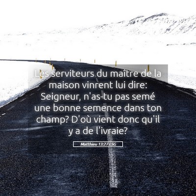 Picture 05 - Matthieu 13:27 LSG - Les serviteurs du maître de la maison vinrent - Bible Verse Picture