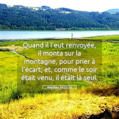 Picture 05 - Matthieu 14:23 LSG - Quand il l'eut renvoyée, il monta sur la - Bible Verse Picture
