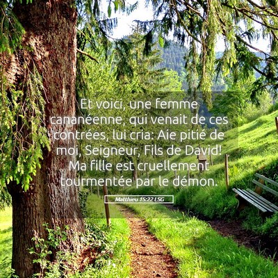 Picture 05 - Matthieu 15:22 LSG - Et voici, une femme cananéenne, qui venait de - Bible Verse Picture