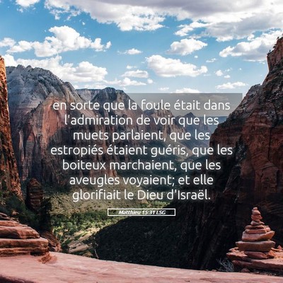 Picture 05 - Matthieu 15:31 LSG - en sorte que la foule était dans l'admiration de - Bible Verse Picture