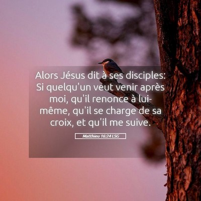 Picture 05 - Matthieu 16:24 LSG - Alors Jésus dit à ses disciples: Si quelqu'un - Bible Verse Picture