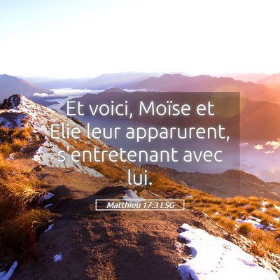 Picture 05 - Matthieu 17:3 LSG - Et voici, Moïse et Elie leur apparurent, - Bible Verse Picture
