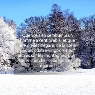 Picture 05 - Matthieu 18:12 LSG - Que vous en semble? Si un homme a cent brebis, et - Bible Verse Picture