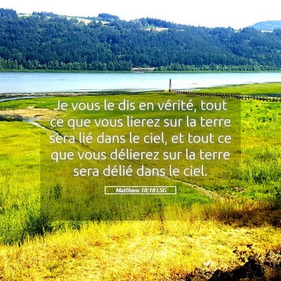 Picture 05 - Matthieu 18:18 LSG - Je vous le dis en vérité, tout ce que vous - Bible Verse Picture