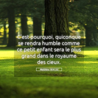 Picture 05 - Matthieu 18:4 LSG - C'est pourquoi, quiconque se rendra humble comme - Bible Verse Picture