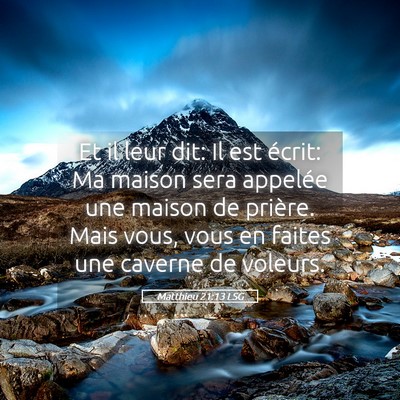 Picture 05 - Matthieu 21:13 LSG - Et il leur dit: Il est écrit: Ma maison sera - Bible Verse Picture