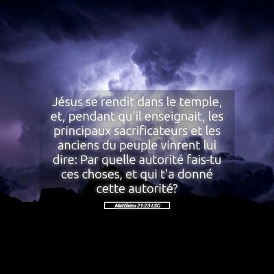 Picture 05 - Matthieu 21:23 LSG - Jésus se rendit dans le temple, et, pendant - Bible Verse Picture