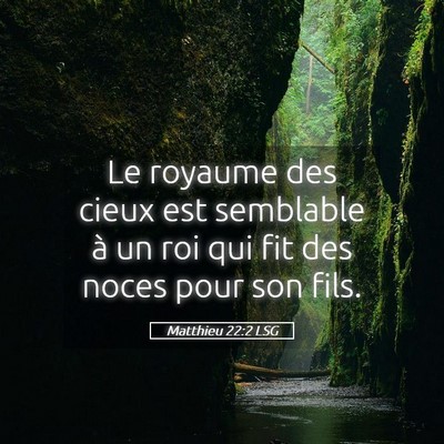 Picture 05 - Matthieu 22:2 LSG - Le royaume des cieux est semblable à un roi qui - Bible Verse Picture