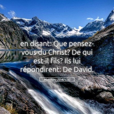Picture 05 - Matthieu 22:42 LSG - en disant: Que pensez-vous du Christ? De qui - Bible Verse Picture