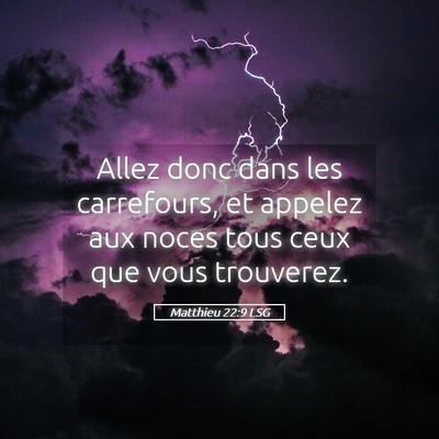 Picture 05 - Matthieu 22:9 LSG - Allez donc dans les carrefours, et appelez aux - Bible Verse Picture