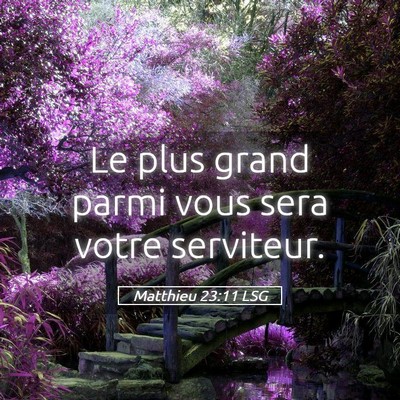 Picture 05 - Matthieu 23:11 LSG - Le plus grand parmi vous sera votre - Bible Verse Picture