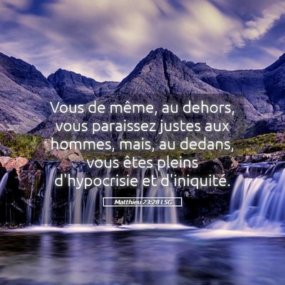 Picture 05 - Matthieu 23:28 LSG - Vous de même, au dehors, vous paraissez justes - Bible Verse Picture