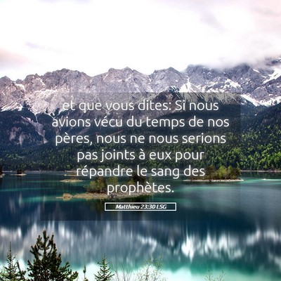 Picture 05 - Matthieu 23:30 LSG - et que vous dites: Si nous avions vécu du temps - Bible Verse Picture