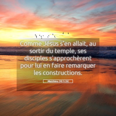 Picture 05 - Matthieu 24:1 LSG - Comme Jésus s'en allait, au sortir du temple, - Bible Verse Picture