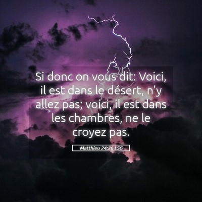 Picture 05 - Matthieu 24:26 LSG - Si donc on vous dit: Voici, il est dans le - Bible Verse Picture