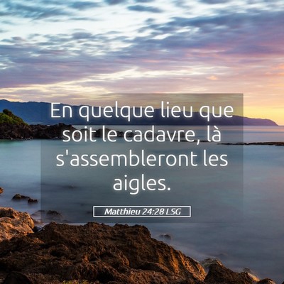 Picture 05 - Matthieu 24:28 LSG - En quelque lieu que soit le cadavre, là - Bible Verse Picture