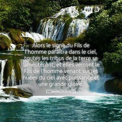 Picture 05 - Matthieu 24:30 LSG - Alors le signe du Fils de l'homme paraîtra dans - Bible Verse Picture
