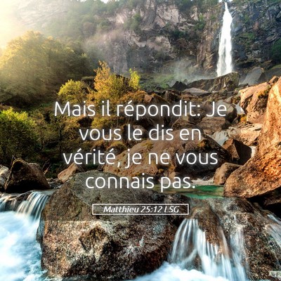 Picture 05 - Matthieu 25:12 LSG - Mais il répondit: Je vous le dis en vérité, je - Bible Verse Picture