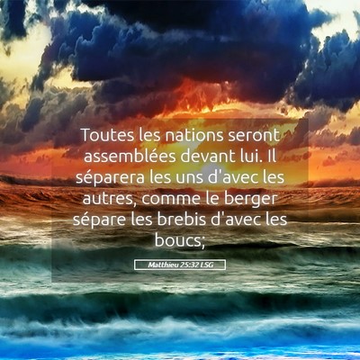 Picture 05 - Matthieu 25:32 LSG - Toutes les nations seront assemblées devant lui. - Bible Verse Picture