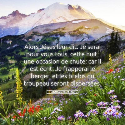 Picture 05 - Matthieu 26:31 LSG - Alors Jésus leur dit: Je serai pour vous tous, - Bible Verse Picture