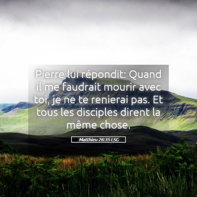 Picture 05 - Matthieu 26:35 LSG - Pierre lui répondit: Quand il me faudrait mourir - Bible Verse Picture