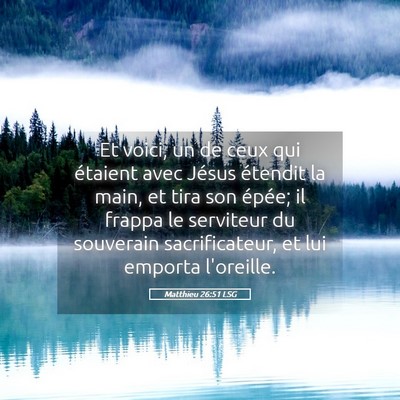 Picture 05 - Matthieu 26:51 LSG - Et voici, un de ceux qui étaient avec Jésus - Bible Verse Picture