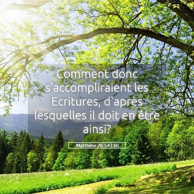 Picture 05 - Matthieu 26:54 LSG - Comment donc s'accompliraient les Ecritures, - Bible Verse Picture