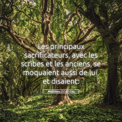 Picture 05 - Matthieu 27:41 LSG - Les principaux sacrificateurs, avec les scribes - Bible Verse Picture