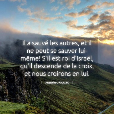 Picture 05 - Matthieu 27:42 LSG - Il a sauvé les autres, et il ne peut se sauver - Bible Verse Picture