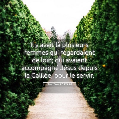 Picture 05 - Matthieu 27:55 LSG - Il y avait là plusieurs femmes qui regardaient - Bible Verse Picture