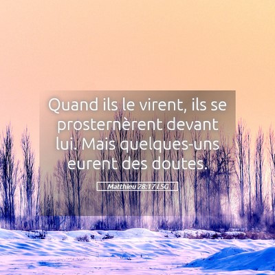 Picture 05 - Matthieu 28:17 LSG - Quand ils le virent, ils se prosternèrent devant - Bible Verse Picture