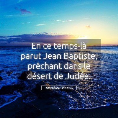 Picture 05 - Matthieu 3:1 LSG - En ce temps-là parut Jean Baptiste, prêchant - Bible Verse Picture