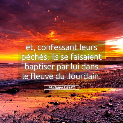Picture 05 - Matthieu 3:6 LSG - et, confessant leurs péchés, ils se faisaient - Bible Verse Picture